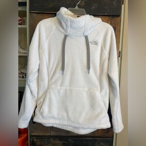 The North Face womens pull over medium Fleece Jacket with hood.
